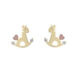 Boucles doreilles enfant - latelier dazur - cheval à bascule - or jaune 375 / 000 - zirconiums Boucles doreilles enfant - latelier dazur - cheval à bascule - or jaune 375 / 000 - zirconiums