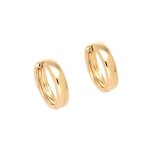 Boucles doreilles femme - cr�oles - rondes - jonc - lisse - plaqu� or jaune 750 / 1000 - 3 microns - ...