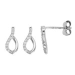 Boucles doreilles - latelier dazur - gouttes pavées de zirconiums - or blanc 375 / 000 Boucles doreilles - latelier dazur - gouttes pavées de zirconiums - or blanc 375 / 000