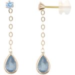 Boucles doreilles - latelier dazur - topaze bleue - or jaune - pendantes