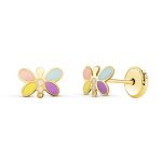 Boucles doreilles or 18 carats 750 / 000 jaune - papillons - latelier dazur - enfant - fille - clou - ... Boucles doreilles or 18 carats 750 / 000 jaune - papillons - latelier dazur - enfant - fille - clou - ...