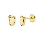 Boucles doreilles or 18 carats 750 / 000 jaune - pieds - enfant - fille - fillette - clou - puce Boucles doreilles or 18 carats 750 / 000 jaune - pieds - enfant - fille - fillette - clou - puce