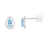 Boucles doreilles or blanc topaze goutte et zirconiums - latelier dazur - clou - puce - femme Boucles doreilles or blanc topaze goutte et zirconiums - latelier dazur - clou - puce - femme