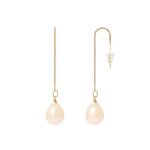 Boucles doreilles - perlinea - v�ritables perles deau douce 8 - 9 mm - or jaune - garantie 2 ans