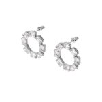 Boucles doreilles swarovski cercle millenia - blanc