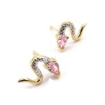 Boucles doreilles - les tresors de lily - serpents - plaqu� or - oxyde de zirconium - femme