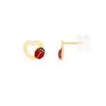 Boucles doreilles coccinelles laques - or jaune - enfant - latelier dazur - clou - puce