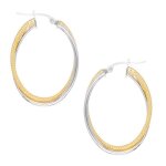 Boucles doreilles croles - latelier dazur - 2 ors - or bicolore jaune et blanc