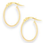 Boucles doreilles cr�oles - latelier dazur - femme - or jaune 375 / 000 - ovales - 1. 9cm * 1. 3cm