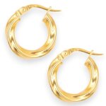 Boucles doreilles croles - latelier dazur - or jaune - torsades - 375 / 1000 - femme