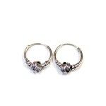 Boucles doreilles créoles de bali en argent 925 diamètre 12mm - c - rc005434 Boucles doreilles créoles de bali en argent 925 diamètre 12mm - c - rc005434