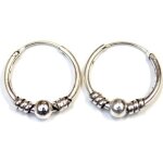 Boucles doreilles cr�oles de bali en argent 925 diam�tre 15mm - g - rc005447
