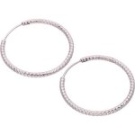 Boucles doreille créoles jonc ciselé argent fin 925 rhodié Boucles doreille créoles jonc ciselé argent fin 925 rhodié