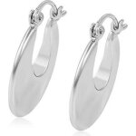 Boucles doreilles - femme - croles - jonc - large - argent fin 925 / 1000 - fermoir clip - 26 x 23 mm ...