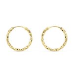 Boucles doreilles croles or 18 carats 750 - 000 jaune - torsades - latelier dazur - femme - adulte