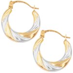 Boucles doreilles cr�oles or bicolore - latelier dazur - femme - 375 / 1000 - 1. 45cm - 0. 45gr