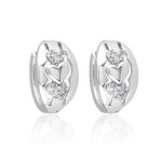 Boucles doreilles - femme - cr�oles - tranche - large - motif - coeur - argent fin 925 / 1000 - 14 mm ...