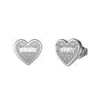 Boucles doreilles - guess - jube02173jwrht - u - acier inoxydable - argent - oxyde de zirconium