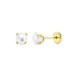Boucles doreilles or 18 carats 750 - 000 jaune - perles de culture - latelier dazur - clou - puce