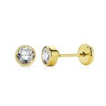 Boucles doreilles or 18 carats 750 - 000 jaune - puces zirconium - latelier dazur - clou - puce