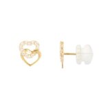 Boucles doreilles - latelier dazur - coeurs enlacés - or jaune 375 / 000 - zirconiums - 0. 80x0. 60cm ... Boucles doreilles - latelier dazur - coeurs enlacés - or jaune 375 / 000 - zirconiums - 0. 80x0. 60cm ...