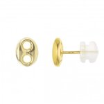 Boucles doreilles or jaune - grain de café - latelier dazur - clou - puce Boucles doreilles or jaune - grain de café - latelier dazur - clou - puce