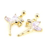 Boucles plaqu� or f�e clochette lavande