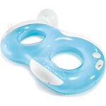 Bou�e fauteuil gonflable double - intex - turquoise - 2 dossiers - 2 porte - verres