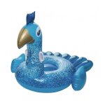 Bou�e gonflable paon royal - media wave store - 198x164 cm - vinyle r�sistant sans phtalates - bleu