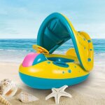 Boue sige gonflable - multicolore - bb 6 - 36 mois - pvc - parasol ajustable - scurit