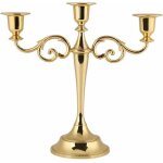 Bougeoir 3 branches en mtal dor style europen pour dner ou mariage