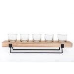 Heart of the home - bougeoir design bois et mtal lix - l. 46 x h. 12 cm - noir