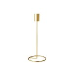 Bougeoir design en mtal dor sur socle - 23 cm
