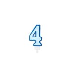 Bougie anniversaire 4 ans bleu