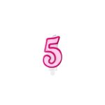 Bougie anniversaire 5 ans rose