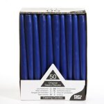 Bougies de chandelier - pap star - � 22 cm - 25 cm - bleu fonc�