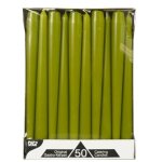 Bougies de chandelier - pap star - � 22 cm - hauteur 25 cm - vert olive - int�rieur