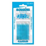 Bougies danniversaire - lot de 10 - bleu paillet� - supports en pvc - d�coration int�rieure - pour enfant ...