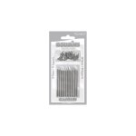 Bougies danniversaire - surprisez vous - argent paillet - lot de 10 - avec supports en pvc