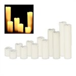 Relaxdays bougie  led lot de 12 en cire vritable sans flamme bougie lectrique  piles diamtre 5 cm ...