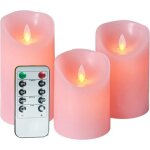Bougies led genossen bougie sans flamme en v�ritable cire avec vacillement des flammes r�alisteminuterie ...