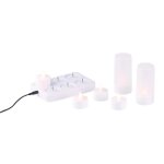 Bougies  led - lunartec - 6 bougies plates - rechargeables - effet flamme raliste - intrieur