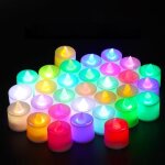 Bougies led - omabeta - bougies chauffe - plat  piles - sans fume - 9 couleurs - matriau plastique ...