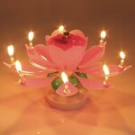 Bougie de musique - magique - rose - double couches - rotation musicale - 14x6x6cm