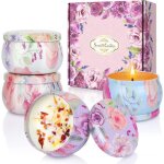 Bougies parfumes lot de 4 bougies en cire de soja naturel coffret cadeau bougie aromatique pour fte ...