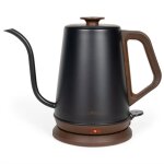 Bouilloire col de cygne - livoo - dod206 - 1360 w - 1 l - socle 360� - noir / marron