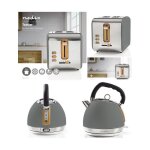 Bouilloire design soft touch 1l8 2200w gris + grill pain 900w soft touch 2 emplacements thermostat regulable ...