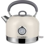 Bouilloire Électrique rétro vintage cuisine avec thermomètre - crème Bouilloire Électrique rétro vintage cuisine avec thermomètre - crème