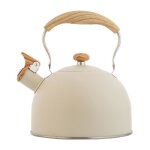 Bouilloire sifflante avec thire de pique - nique de cuisine avec manche en bois pour cuisinires  ...