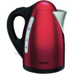 Bouilloire tefal - 17l rouge et inox - 2400w - filtre anti - calcaire - base rotative 360